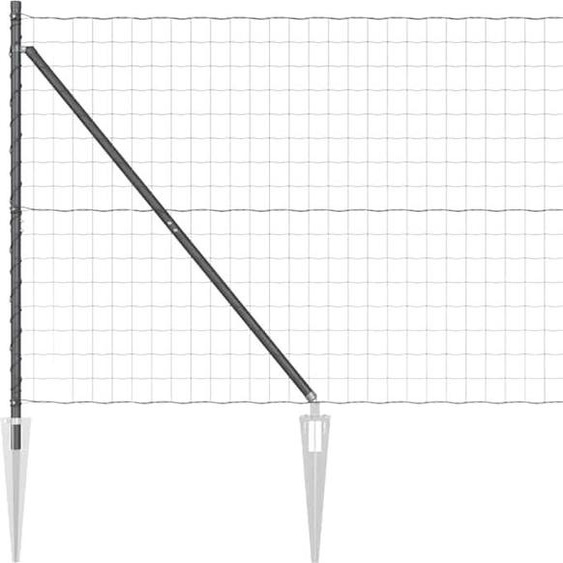 vidaXL Clôture avec poteaux Gris 1,2 x 25 m Acier