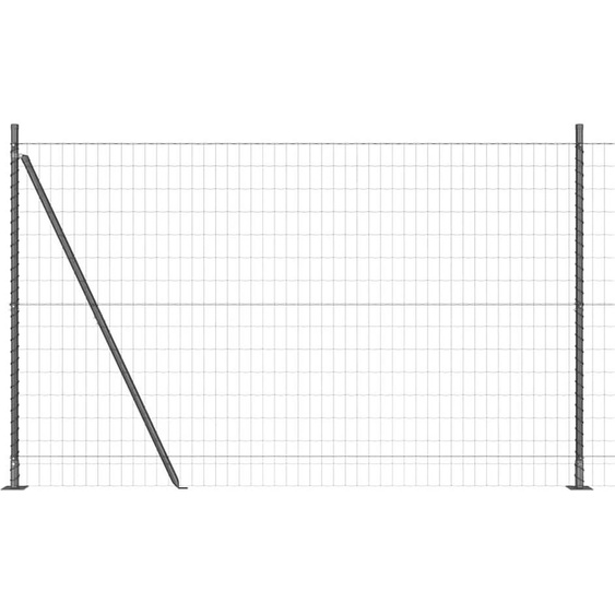 vidaXL Clôture avec poteaux Gris 1,4 x 10 m Acier et PVC
