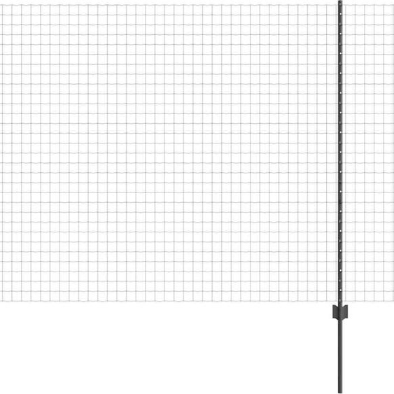 vidaXL Clôture avec poteaux Gris 1,5 x 10 m Acier et PVC