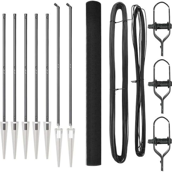 vidaXL Clôture avec poteaux Gris 1,5 x 10 m Acier