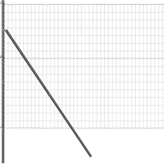 vidaXL Clôture avec poteaux Gris 1,6 x 10 m Acier