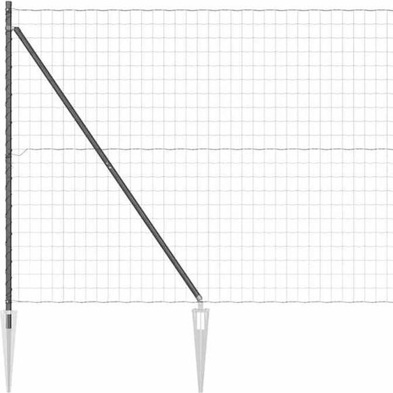 vidaXL Clôture avec poteaux Gris 1,6 x 10 m Acier