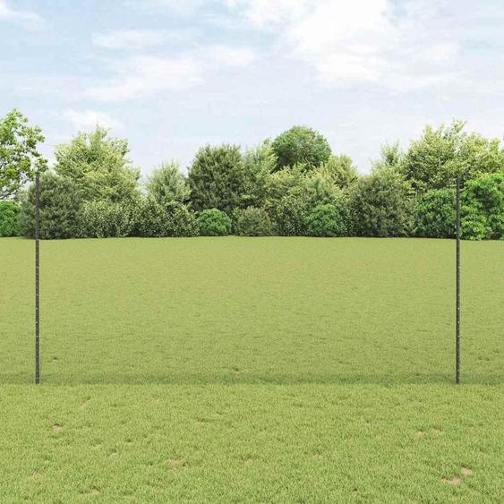 vidaXL Clôture avec poteaux Gris 1.6 x 25 m Acier