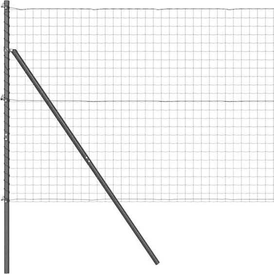 vidaXL Clôture avec poteaux Gris 1 x 25 m Acier