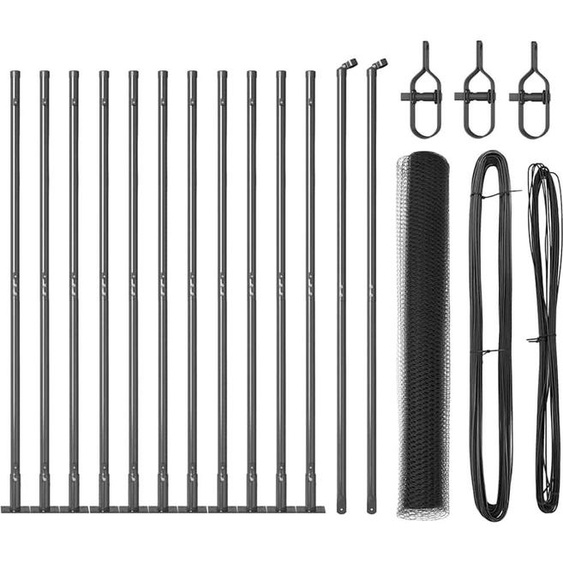 vidaXL Clôture avec poteaux Gris 1 x 25 m Acier revêtu de PVC