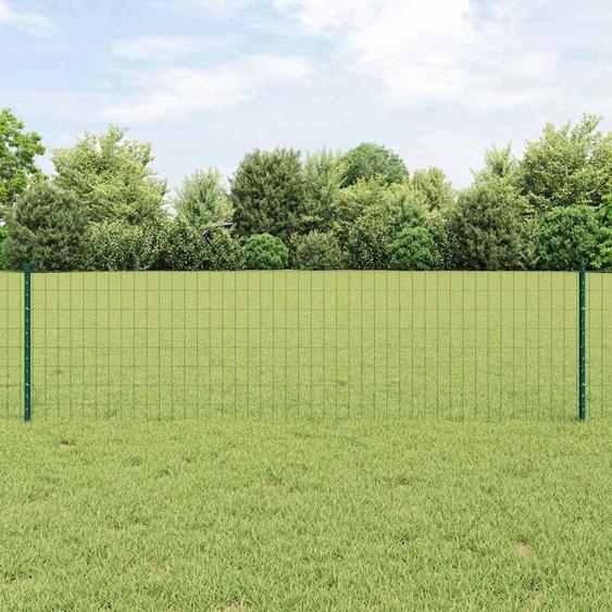 vidaXL Clôture européenne avec poteaux, 10 x 0,6 m, acier revêtu de PVC, couleur verte