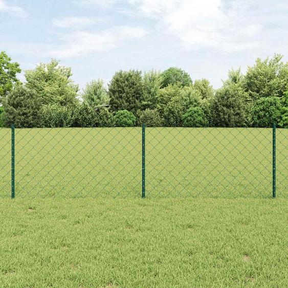 Clôture avec poteaux vidaXL, verte