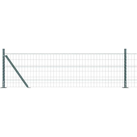 vidaXL Clôture avec poteaux Vert 0,6 x 25 m Acier
