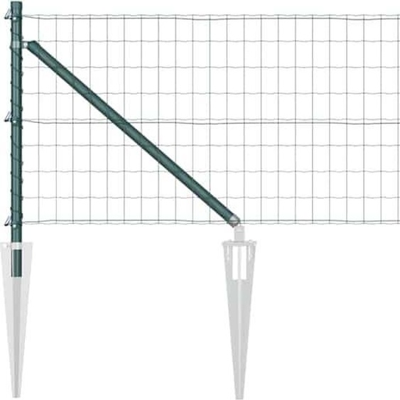 vidaXL Clôture avec poteaux Vert 0,8 x 10 m Acier