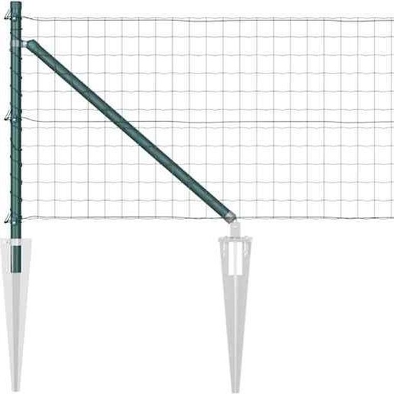 vidaXL Clôture avec poteaux Vert 0,8 x 10 m Acier et PVC