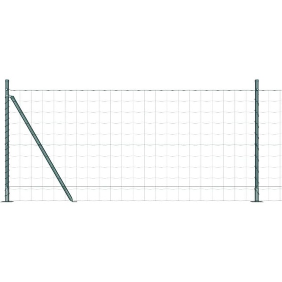 vidaXL Clôture avec poteaux Vert 0,8 x 25 m Acier