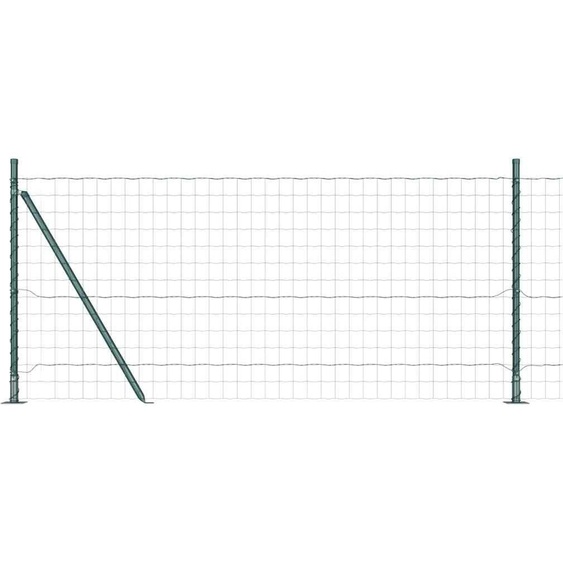 vidaXL Clôture avec poteaux Vert 0,8 x 25 m Acier