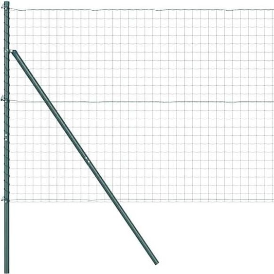 vidaXL Clôture avec poteaux verts 1,2 x 25 m en acier et PVC
