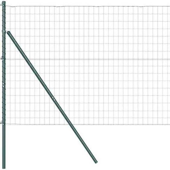 vidaXL Clôture avec poteaux verts 1,2 x 25 m en acier et PVC