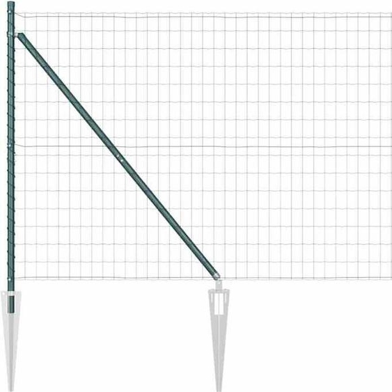 vidaXL Clôture avec poteaux Vert 1,4 x 10 m Acier et PVC