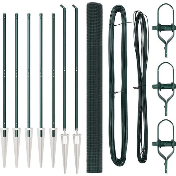 vidaXL Clôture avec poteaux Vert 1,5 x 10 m Acier