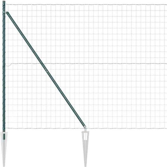 vidaXL Clôture avec poteaux Vert 1,5 x 10 m Acier