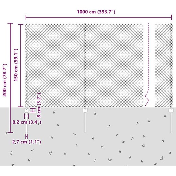 vidaXL Clôture avec poteaux Vert 1,5 x 10 m Acier