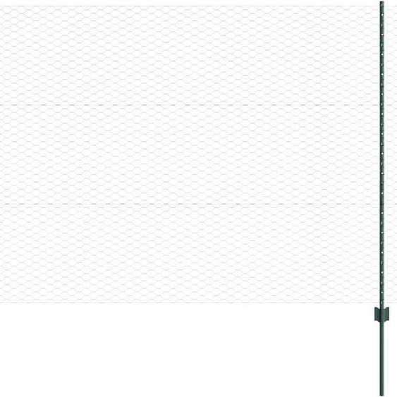 vidaXL Clôture avec poteaux Vert 1,5 x 25 m Acier