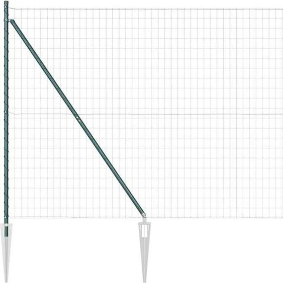 vidaXL Clôture avec poteaux Vert 1,6 x 10 m Acier et PVC