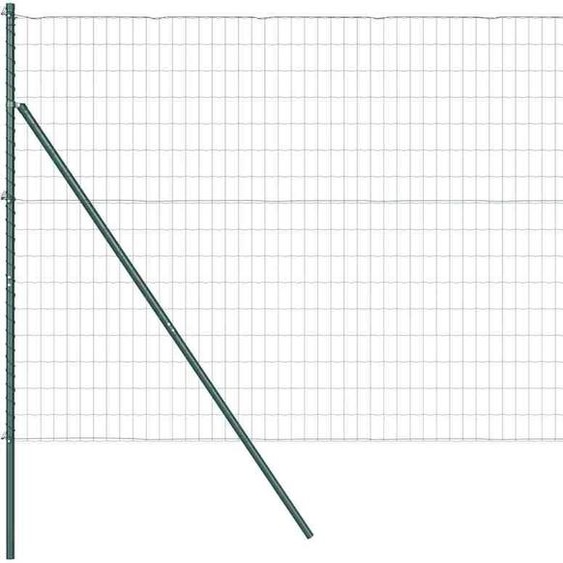 vidaXL Clôture avec poteaux Vert 1,6 x 10 m Acier