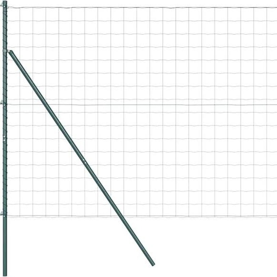 vidaXL Clôture avec poteaux Vert 1,6 x 10 m Acier et PVC