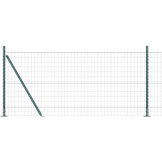 vidaXL Clôture avec poteaux Vert 1 x 25 m Acier et PVC