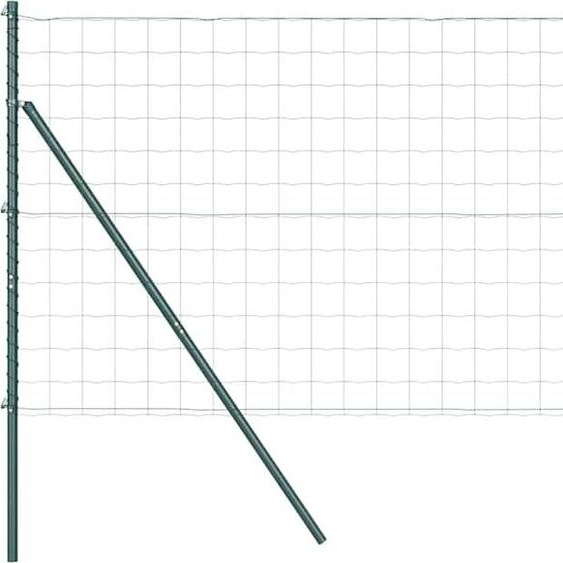 vidaXL Clôture avec poteaux Vert 1 x 25 m Acier