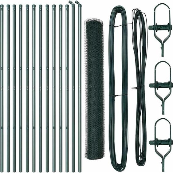 vidaXL Clôture avec poteaux Vert 1 x 25 m Acier revêtu de PVC