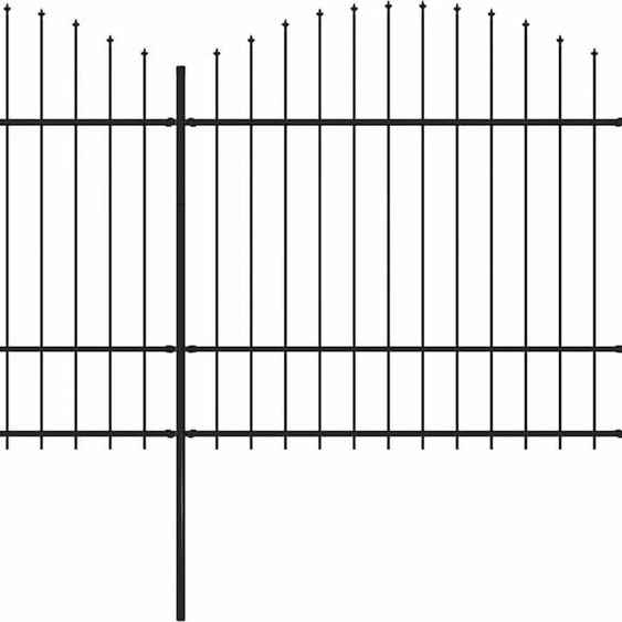 vidaXL Clôture de jardin avec fer de lance Acier 359 x 175 cm Noir