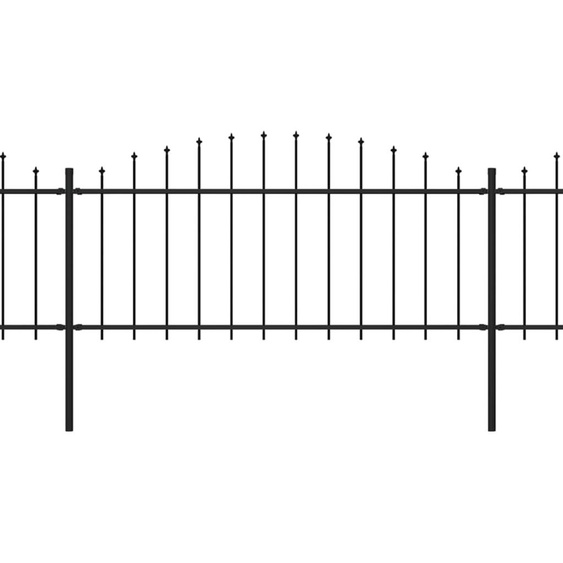 vidaXL Clôture de jardin avec pointes de lance Acier (0,5 - 0,75) x 3,4 m Noir