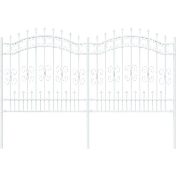 vidaXL Clôture de jardin Blanc 165 cm Acier revêtu par poudre