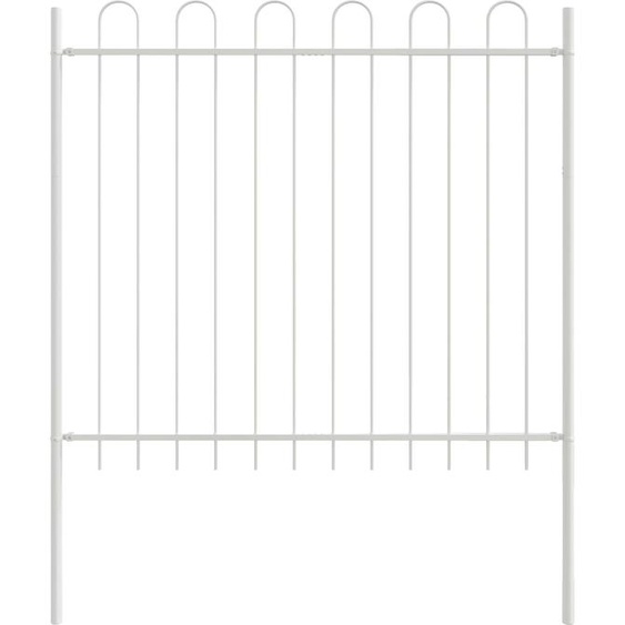 vidaXL Clôture de jardin Blanc 5.1 x 0.8 m Acier revêtu par poudre