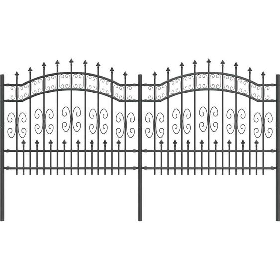 vidaXL Clôture de jardin grise 240 x 140 cm Acier thermolaqué