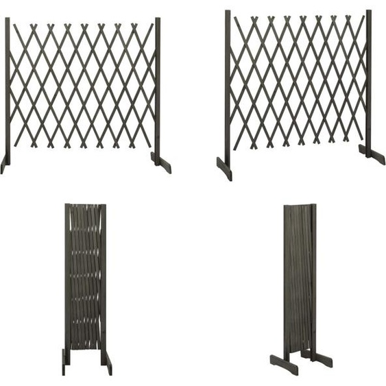 vidaXL Clôture de jardin Gris 180x100 cm Sapin massif - Treillis - Aide pour grimper - Treillis