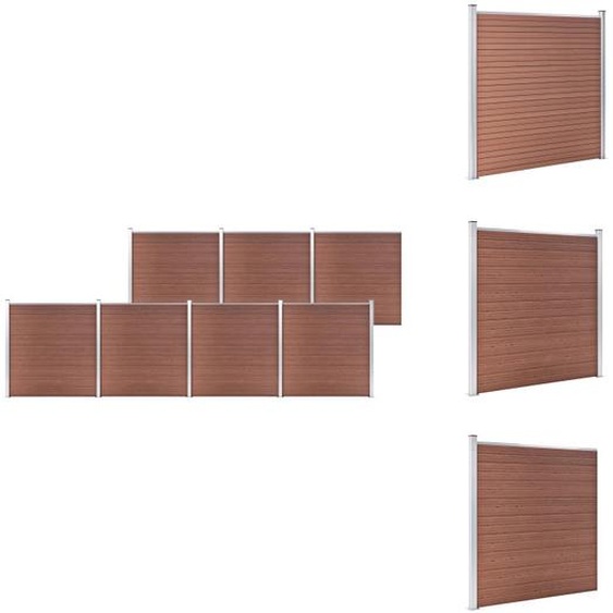 vidaXL Clôture de jardin WPC 1218x186 cm Marron - Panneaux de clôture
