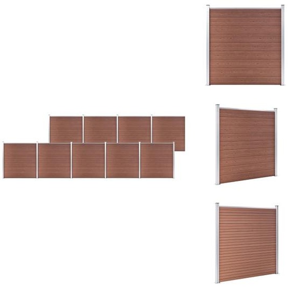 vidaXL Clôture de jardin WPC 1564x186 cm Marron - Panneaux de clôture
