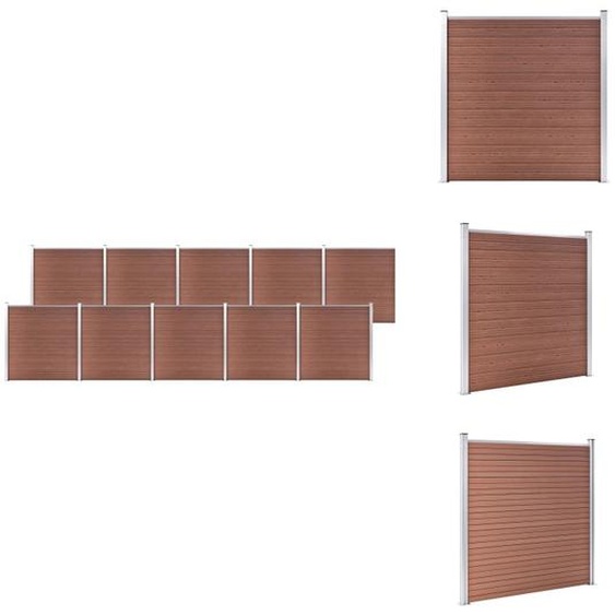 vidaXL Clôture de jardin WPC 1737x186 cm Marron - Panneaux de clôture