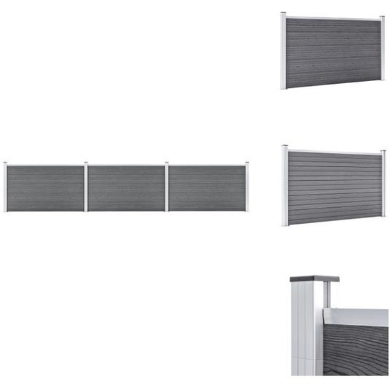 vidaXL Clôture de jardin WPC 526x106 cm Gris - Panneaux de clôture
