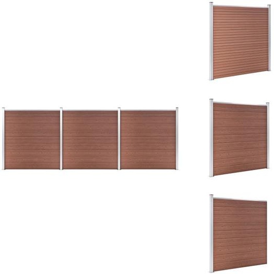 vidaXL Clôture de jardin WPC 526x186 cm Marron - Panneaux de clôture