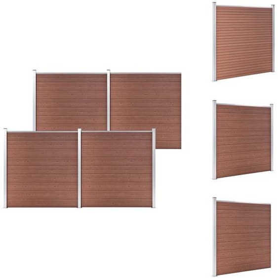 vidaXL Clôture de jardin WPC 699x186 cm Marron - Panneaux de clôture