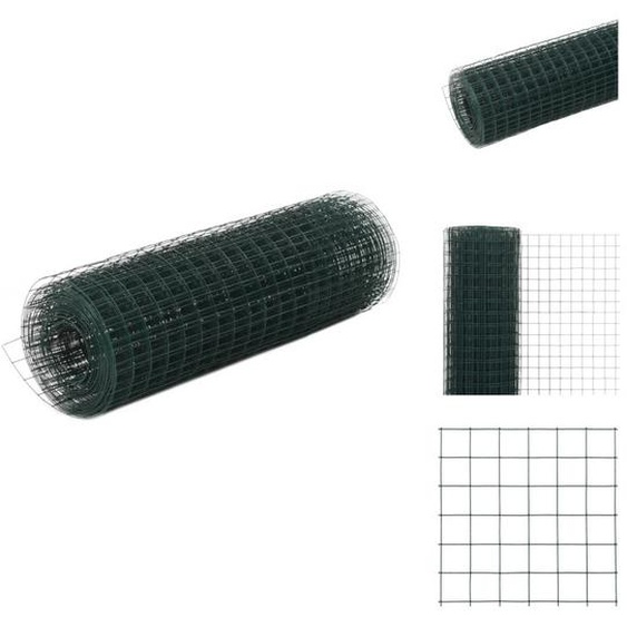 vidaXL Clôture en fil de fer acier avec revêtement PVC 25x0,5 m vert - Panneaux de clôture