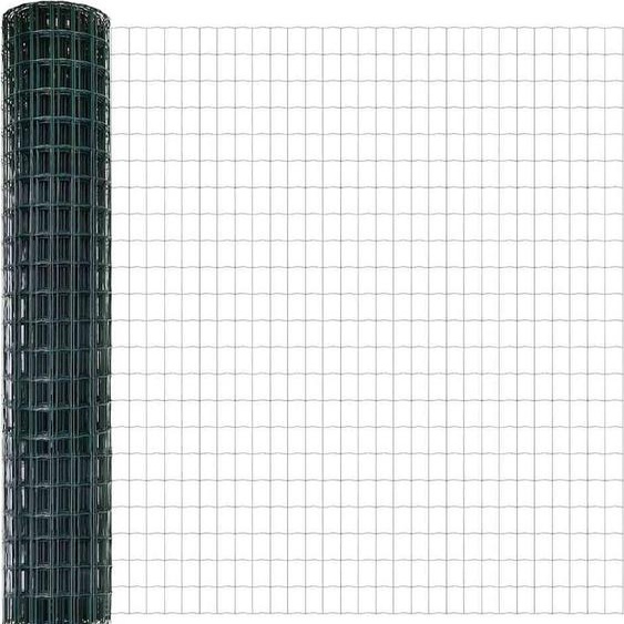 Clôture Euro vidaXL avec poteaux, 10 x 1,6 m, acier revêtu de PVC, couleur verte