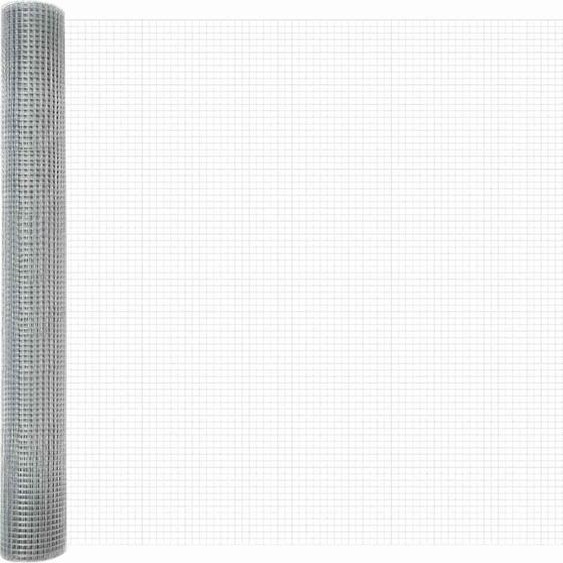 vidaXL Clôture en fil de fer soudé argent 1.2 x 50 m acier
