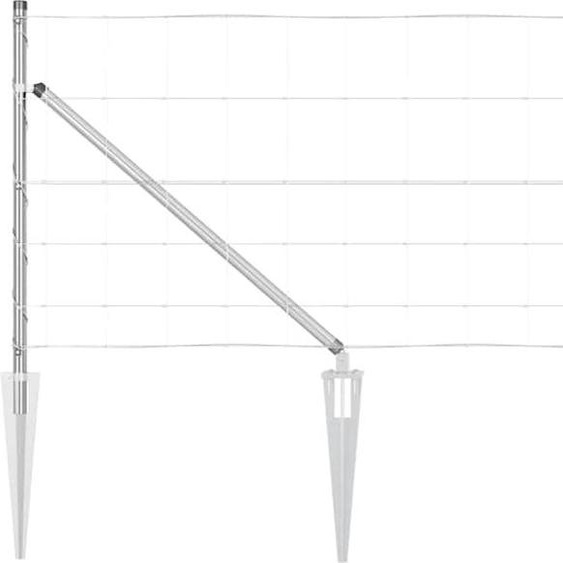Clôture en fil barbelé vidaXL avec piquets, 25 x 0,8 m, acier galvanisé, argenté
