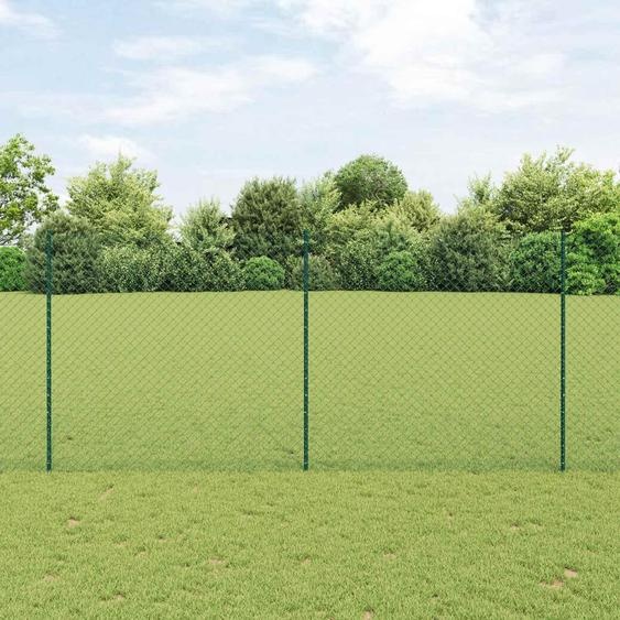 vidaXL Clôture et poteaux Vert 1,4 x 10 m Acier