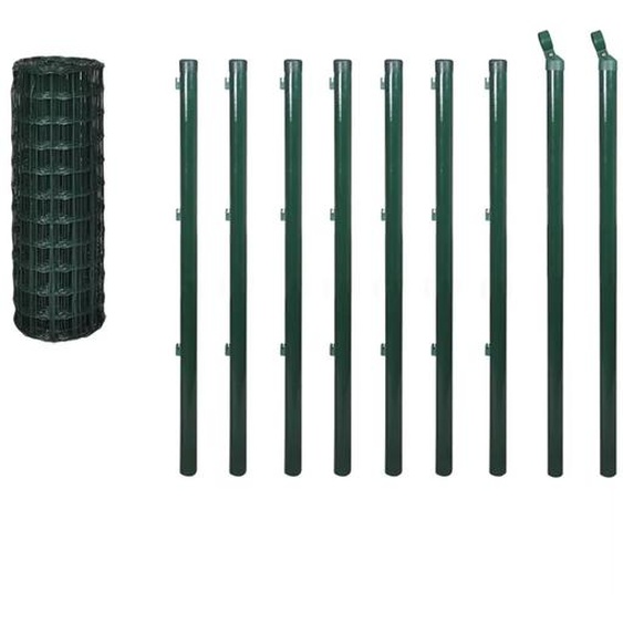 vidaXL Clôture euro acier 10x1,5 m vert