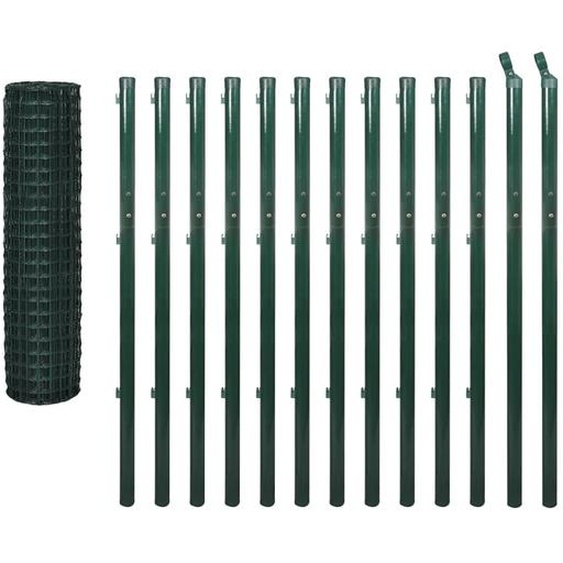 vidaXL Clôture européenne acier 25 x 1,7 m vert