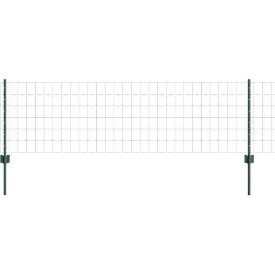 vidaXL Clôture européenne avec poteaux, 25 x 0,6 m, acier revêtu de PVC, couleur verte