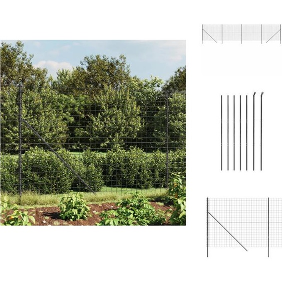 vidaXL Clôture grillagée Anthracite 1,6x10 m Acier galvanisé - Panneaux de clôture